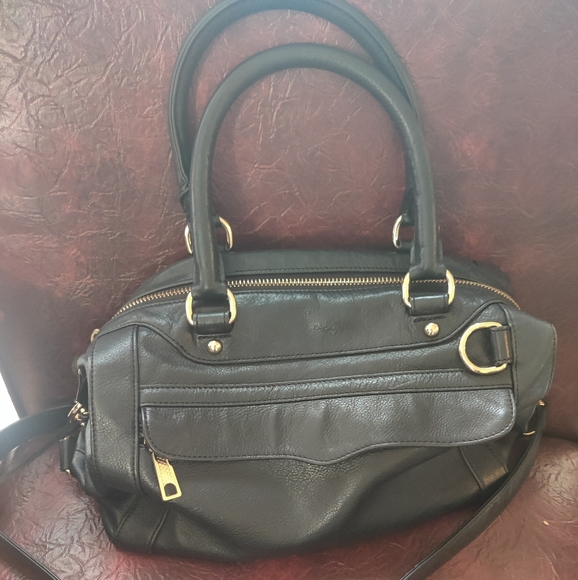Rebecca minkoff mab black leather gold hardware bag - Picture 2 of 4